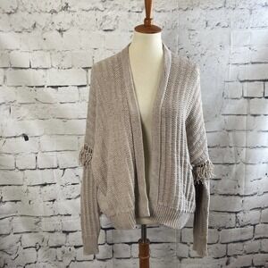 360 Sweater Italian Cotton Yarn Open Knit‎ Cardigan Open Front Size Medium